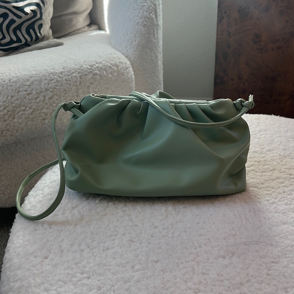 Sage green scrunched bag